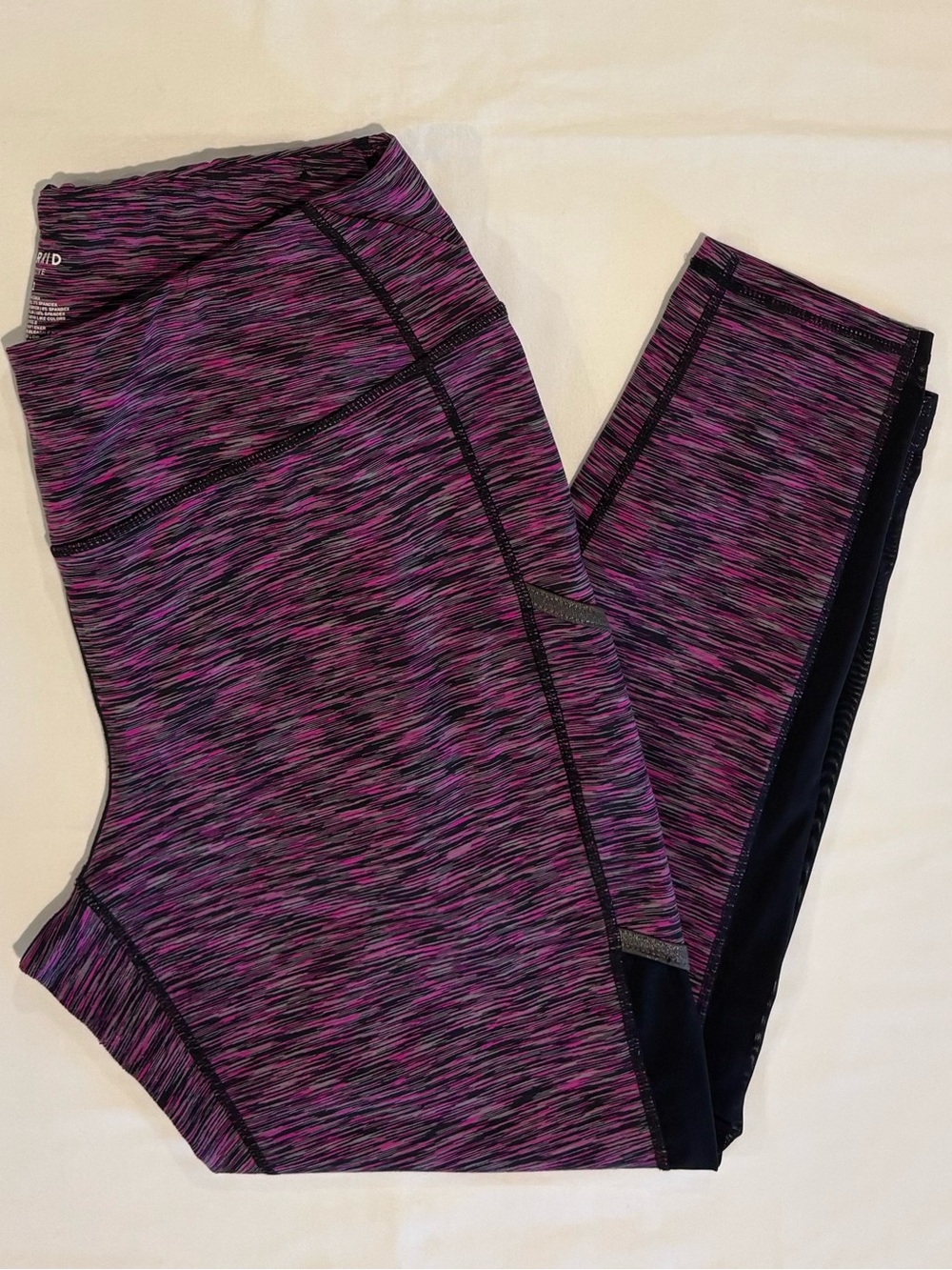 torrid Fuchsia Pink & Black Space-Dye Mesh Inset Active Leggings 2X